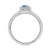 9ct white gold 6x4mm octagon cut aquamarine & diamond cluster ring  0.10ct