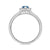 9ct white gold 6x4mm pear shape aquamarine & diamond cluster ring  0.10ct