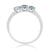 9ct white gold triple 5x4mm oval aquamarine & diamond ring 0.06ct