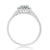 9ct white gold 6x4mm oval aquamarine & diamond cluster ring 0.12ct
