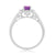 9ct white gold 7x5mm amethyst & diamond cluster ring 0.10ct