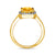9ct gold 8mm cushion shape citrine & diamond cluster ring 0.10ct