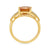 9ct gold 10x8mm octagon citrine & diamond ring 0.11ct