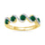 9ct gold 2.5mm emerald & diamond swirl half et ring 0.10ct