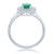 9ct white gold 7x5mm oval emerald & miracle plate diamond cluster ring 0.04ct