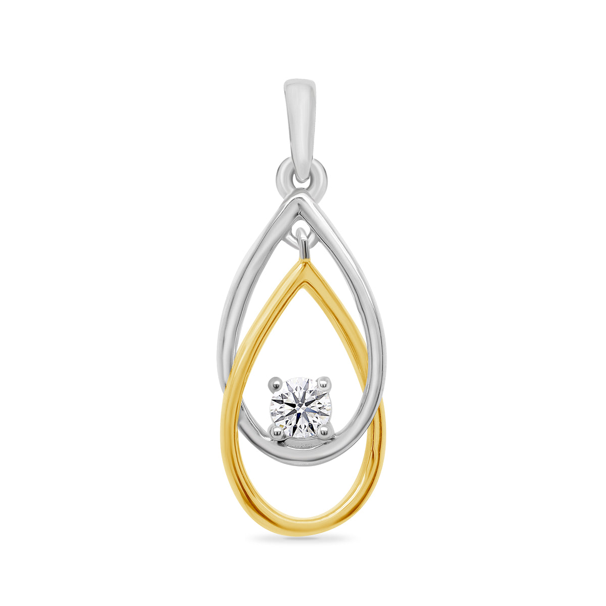 9ct white/yellow diamond pendant 0.13ct