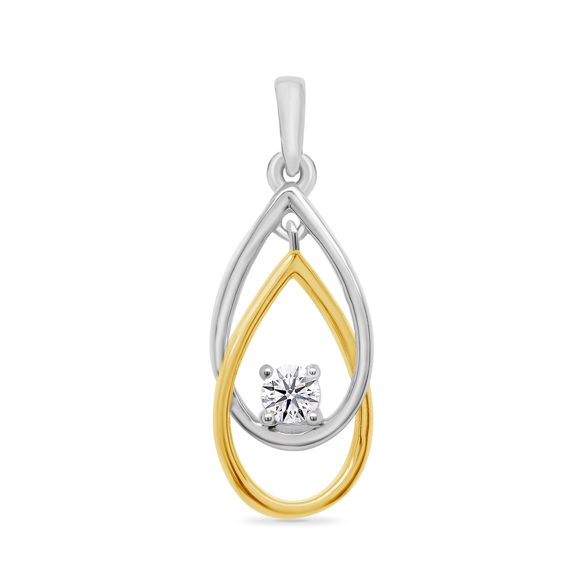 9ct white/yellow diamond pendant 0.13ct