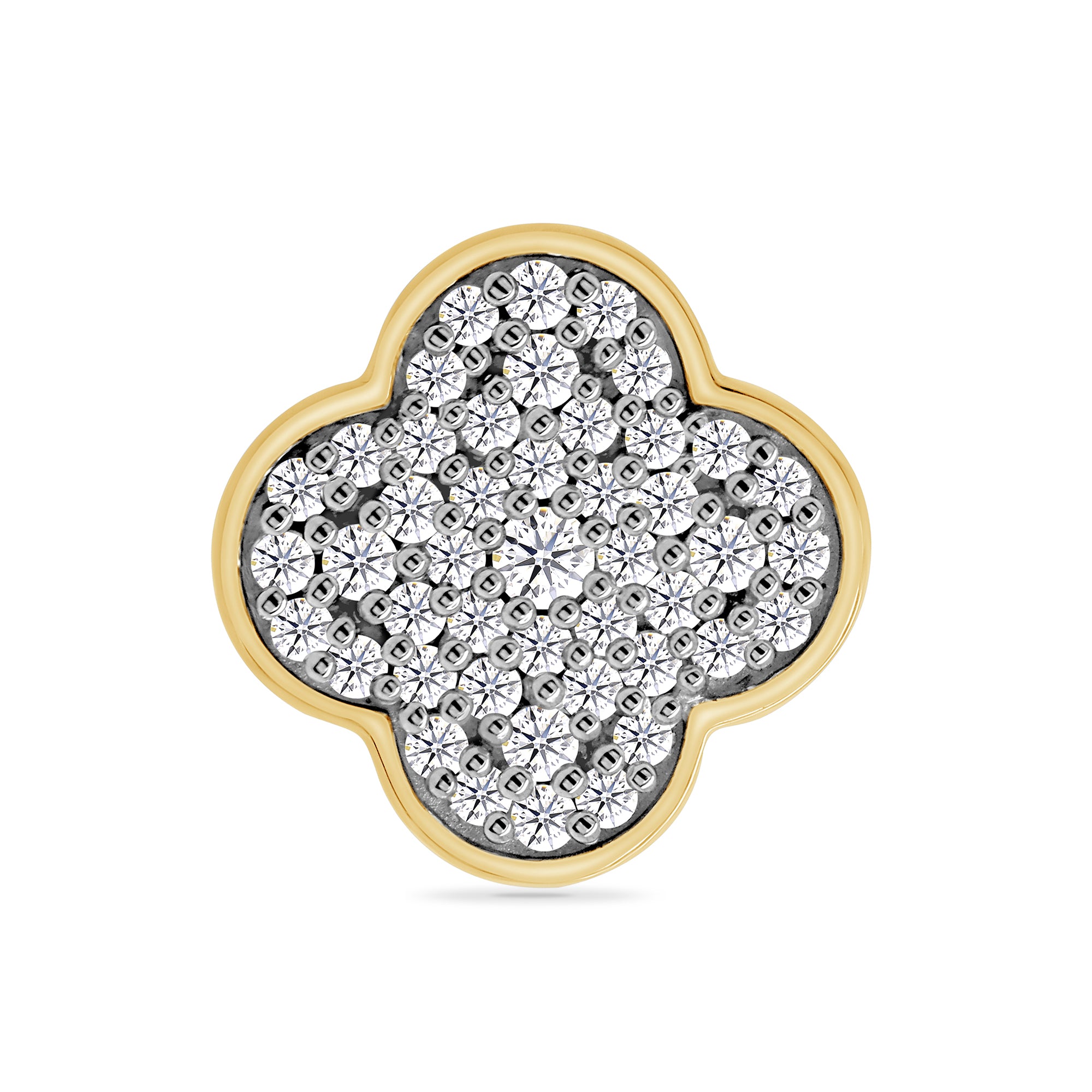 9ct gold clover shape pave set diamond pendant 0.21ct