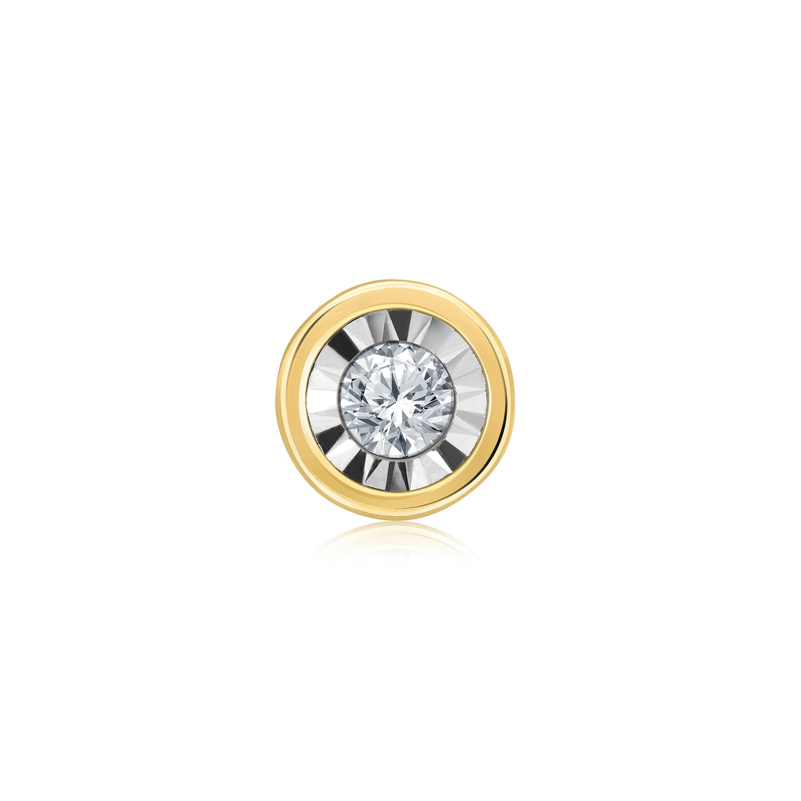 9ct gold single stone miracle plate diamond slider pendant 0.05ct