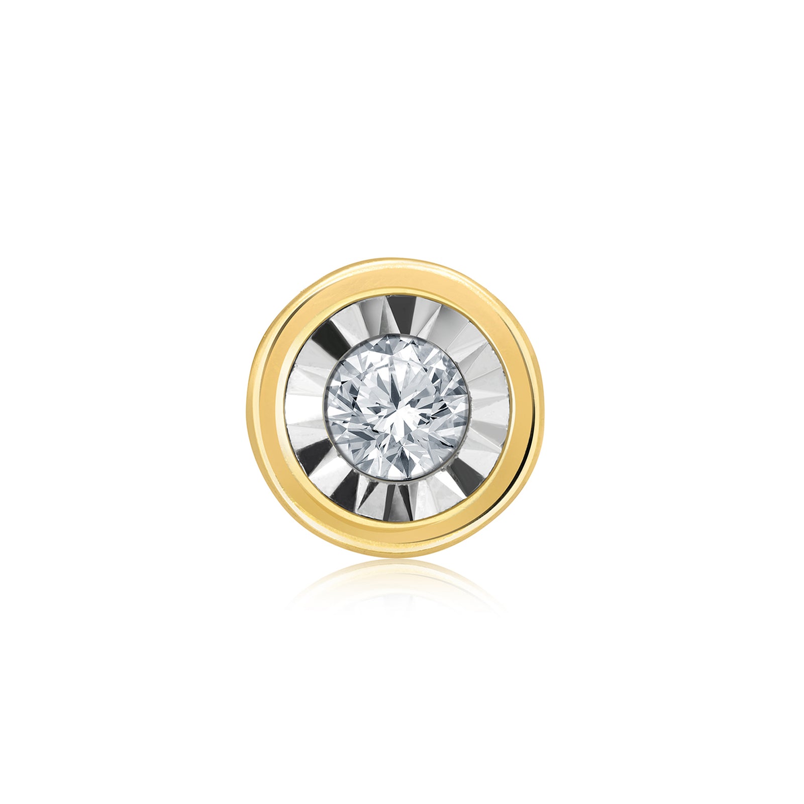 9ct gold single stone miracle plate diamond slider pendant 0.10ct