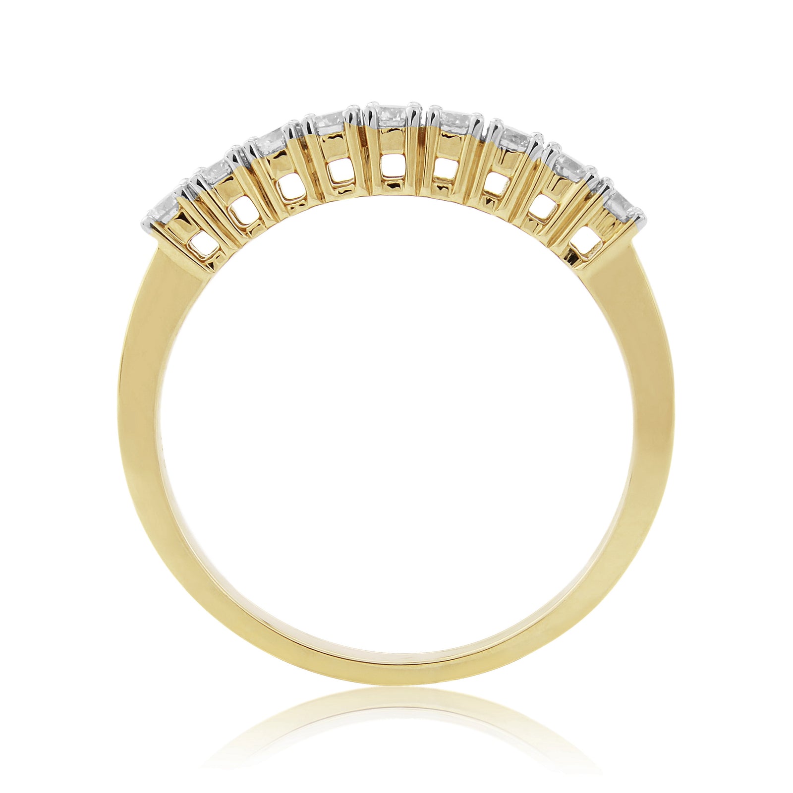 9ct gold nine stone diamond half eternity ring 0.30ct