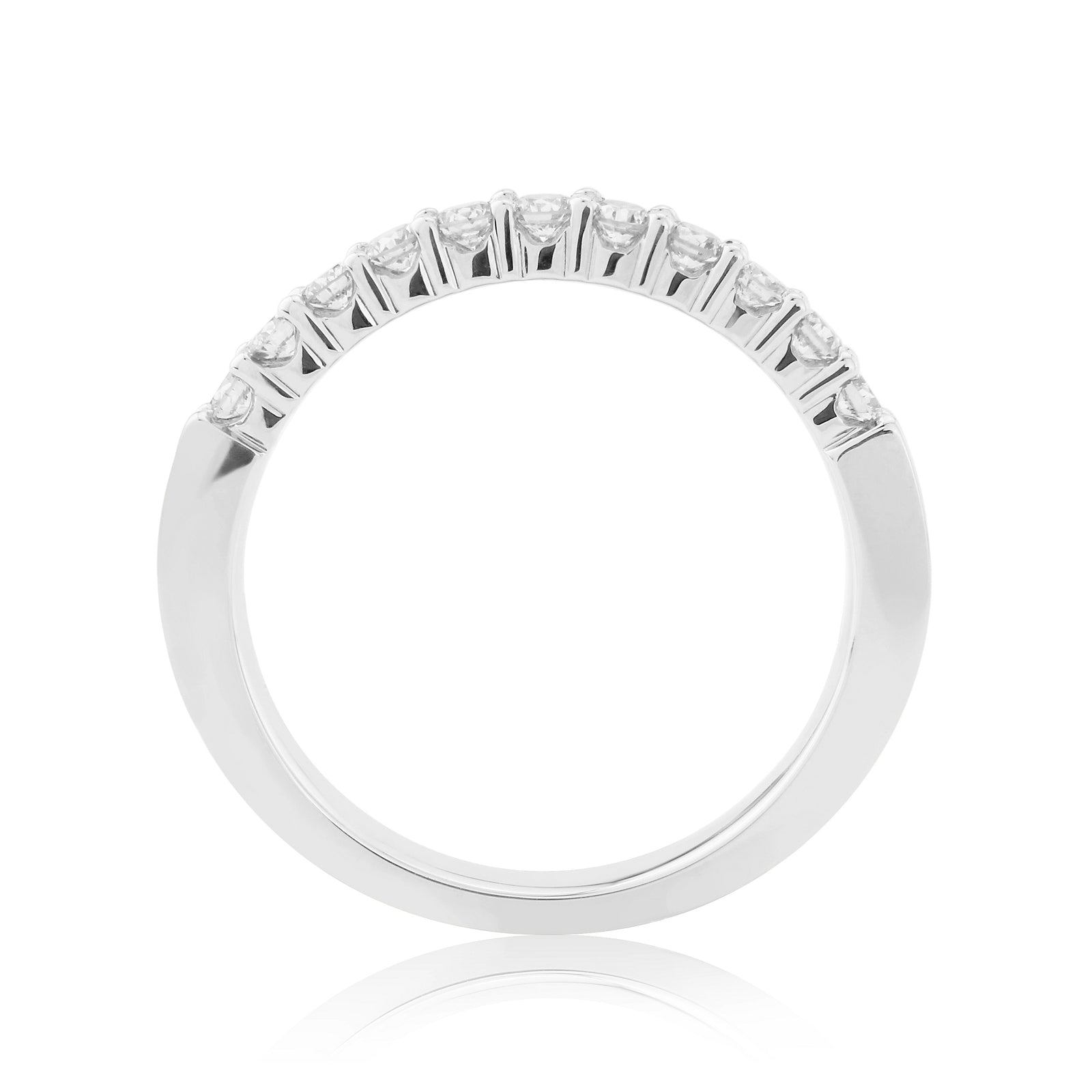 9ct white gold claw set diamond half eternity ring 0.33ct