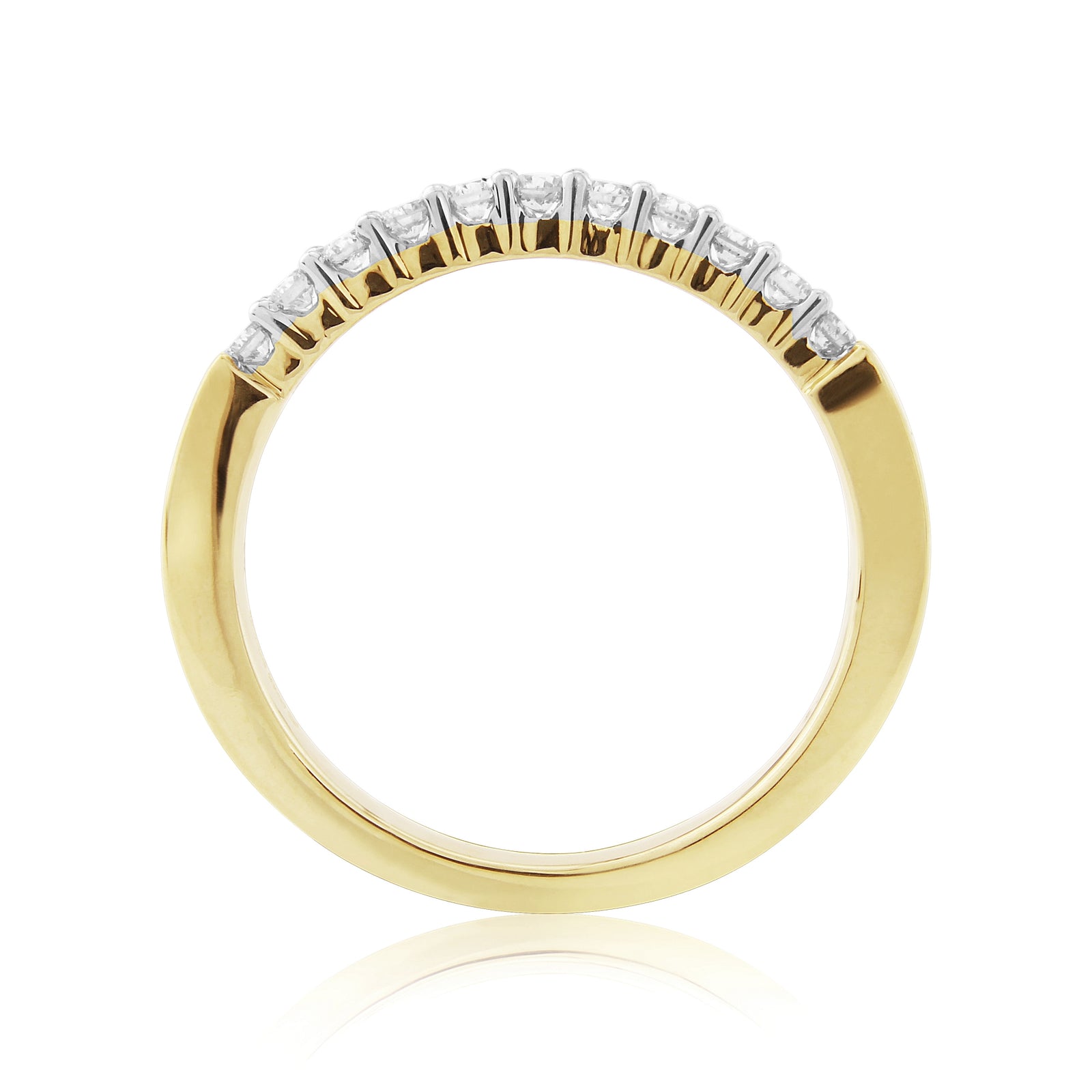9ct gold claw set diamond half eternity ring 0.25ct