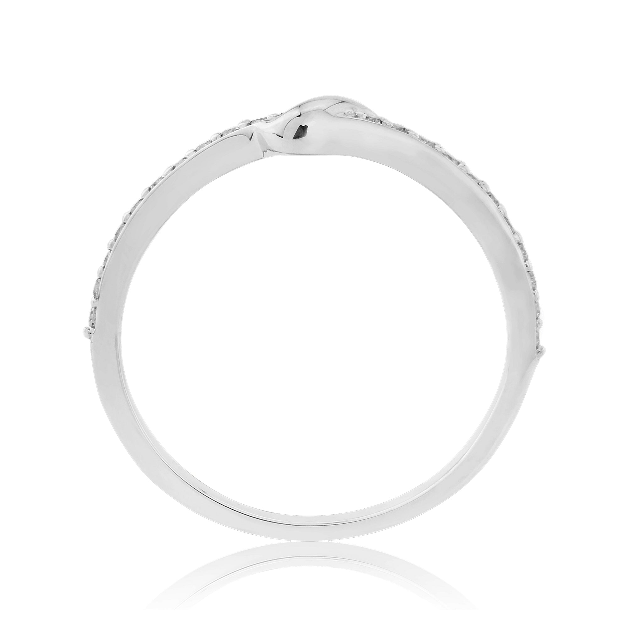 9ct white gold diamond set wishbone ring 0.15ct