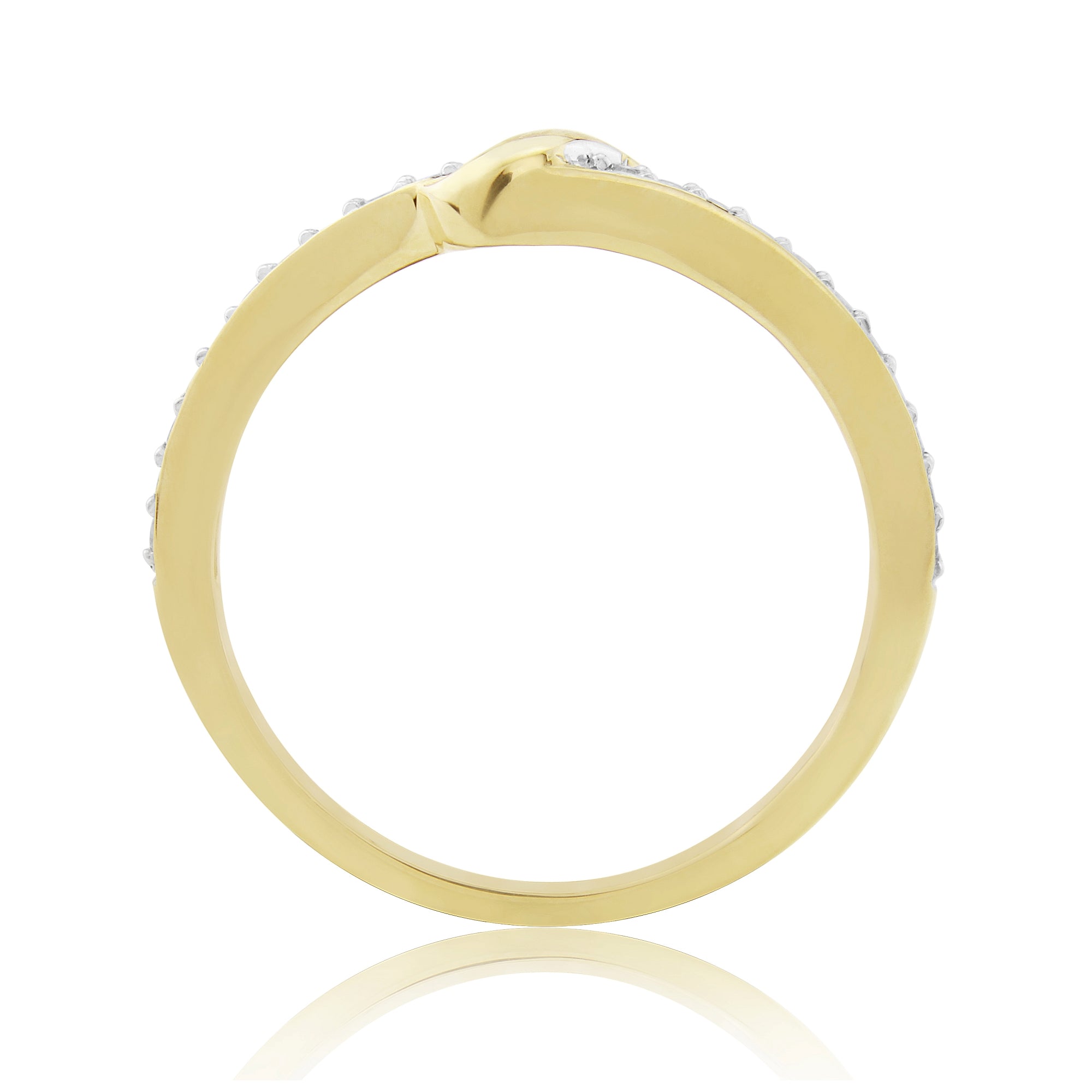 9ct gold diamond set wishbone ring 0.15ct