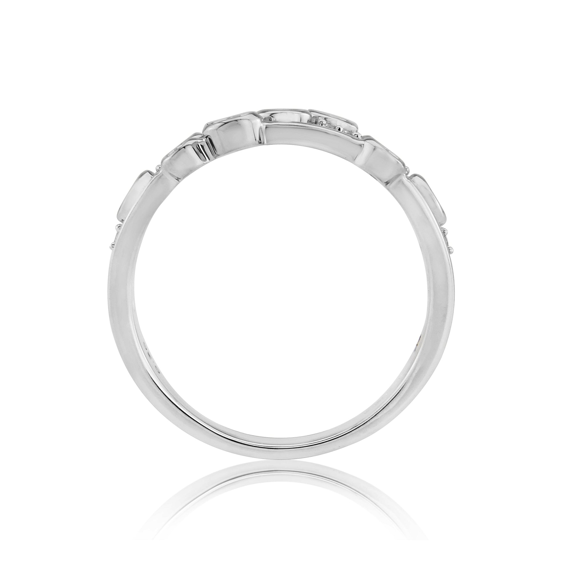 9ct white gold diamond set 'bubble' style ring 0.30ct
