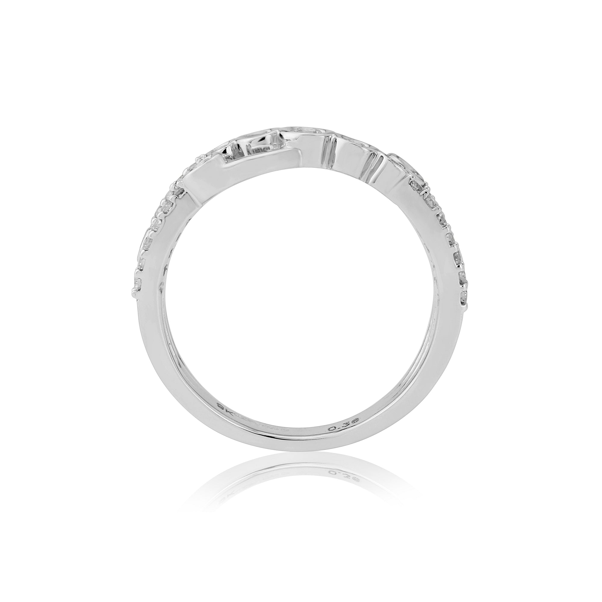 9ct white gold diamond set 'bubble' style ring 0.36ct