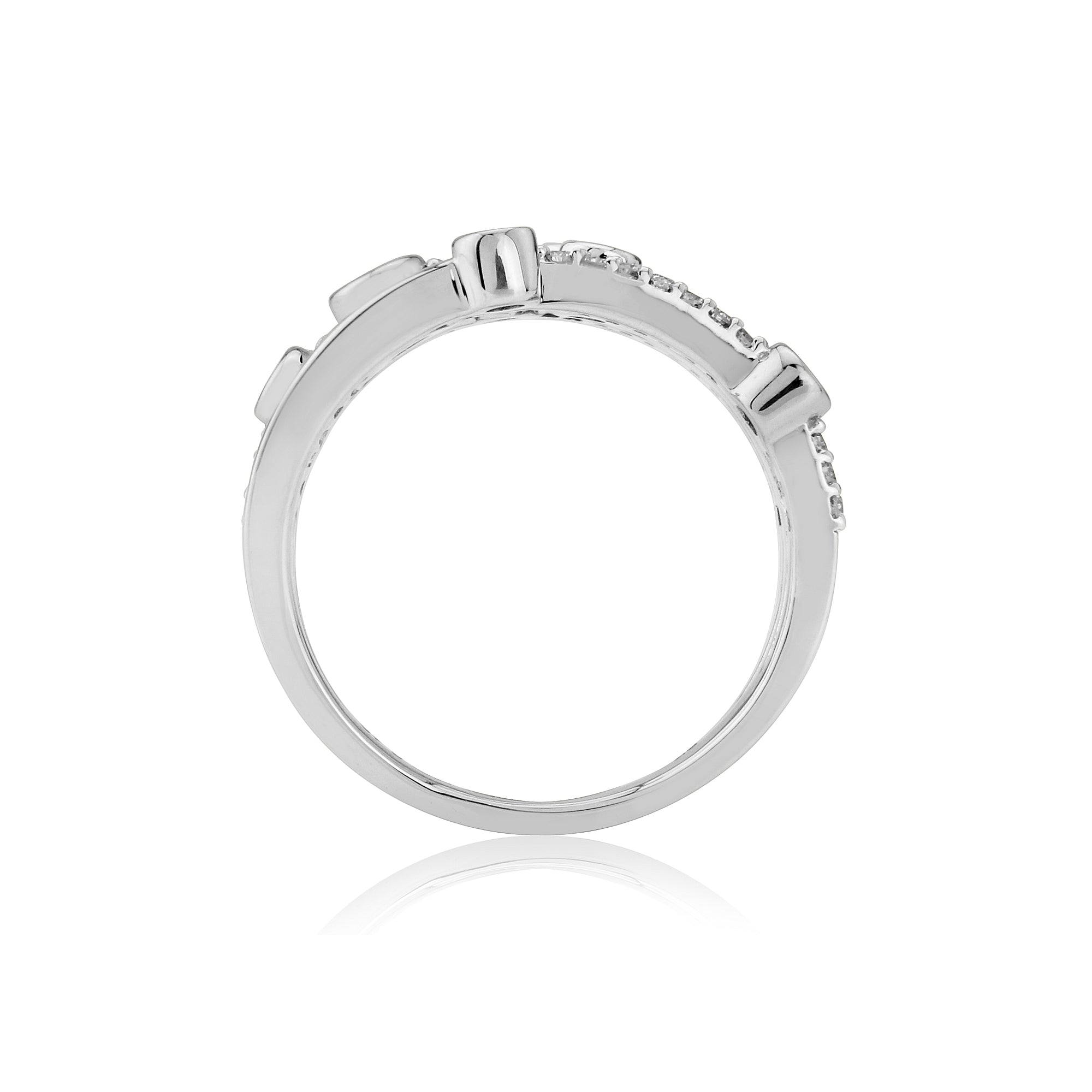 9ct white gold diamond set 'bubble' style ring 0.40ct