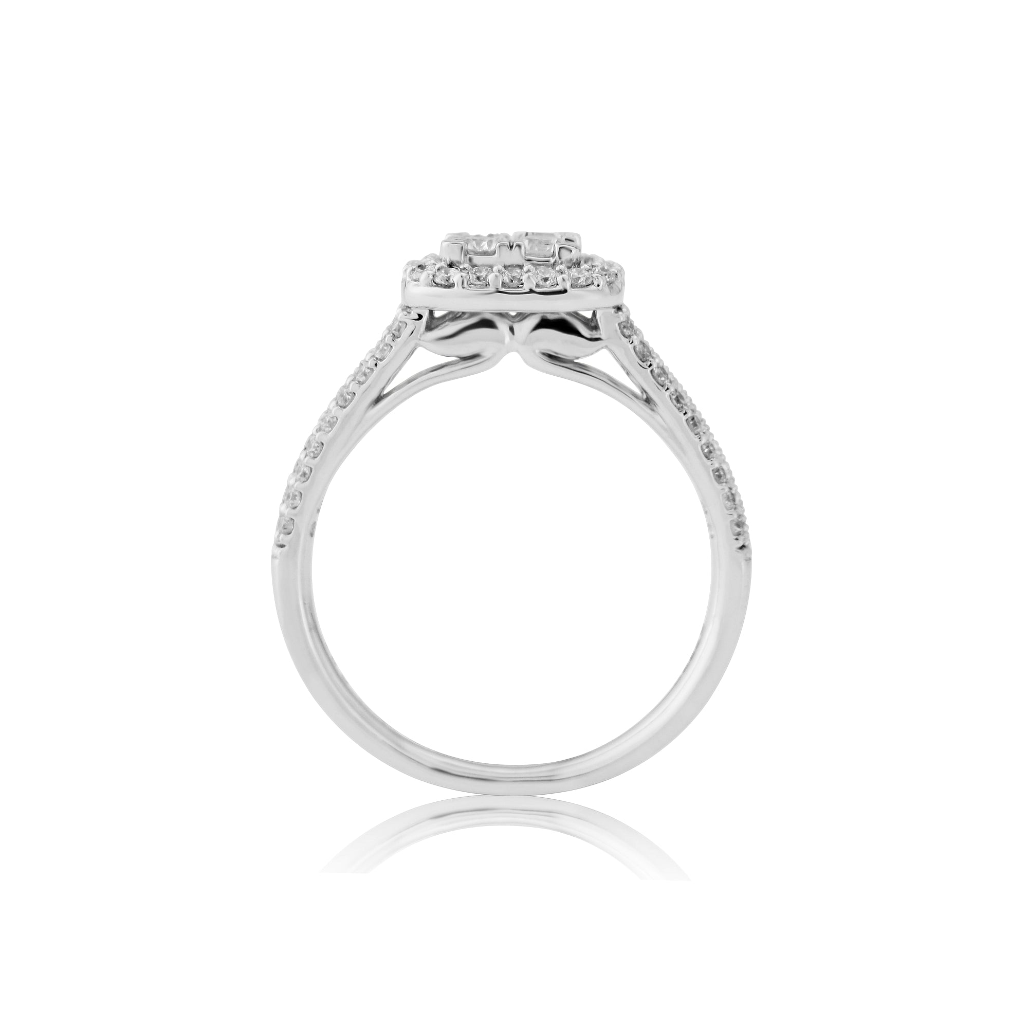 9ct white gold diamond set cluster ring 0.65ct