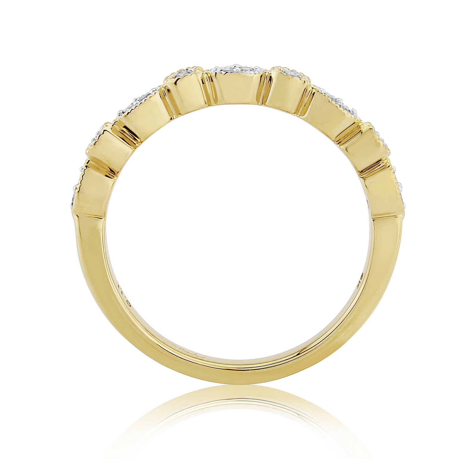 9ct gold diamond set ahlf eternity ring 0.11ct