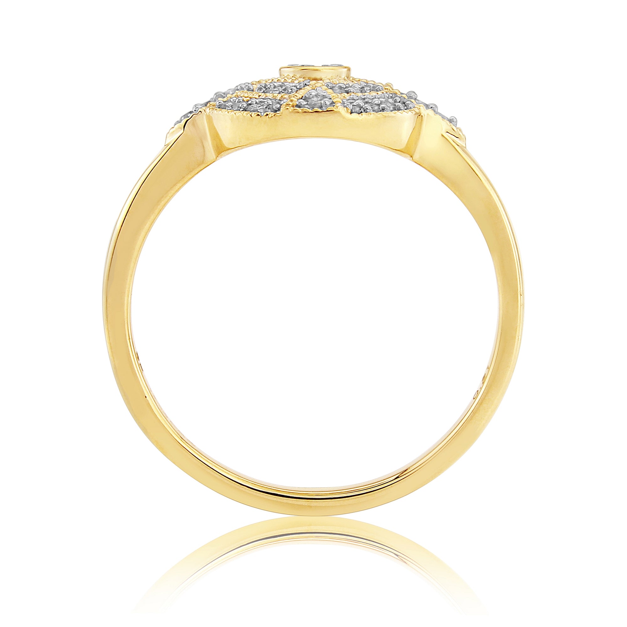 9ct gold diamond set cluster ring 0.21ct