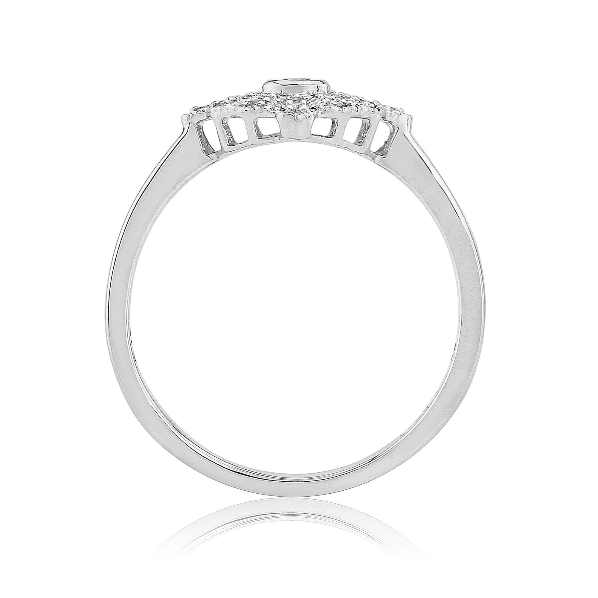 9ct white gold diamond set cluster ring 0.15ct