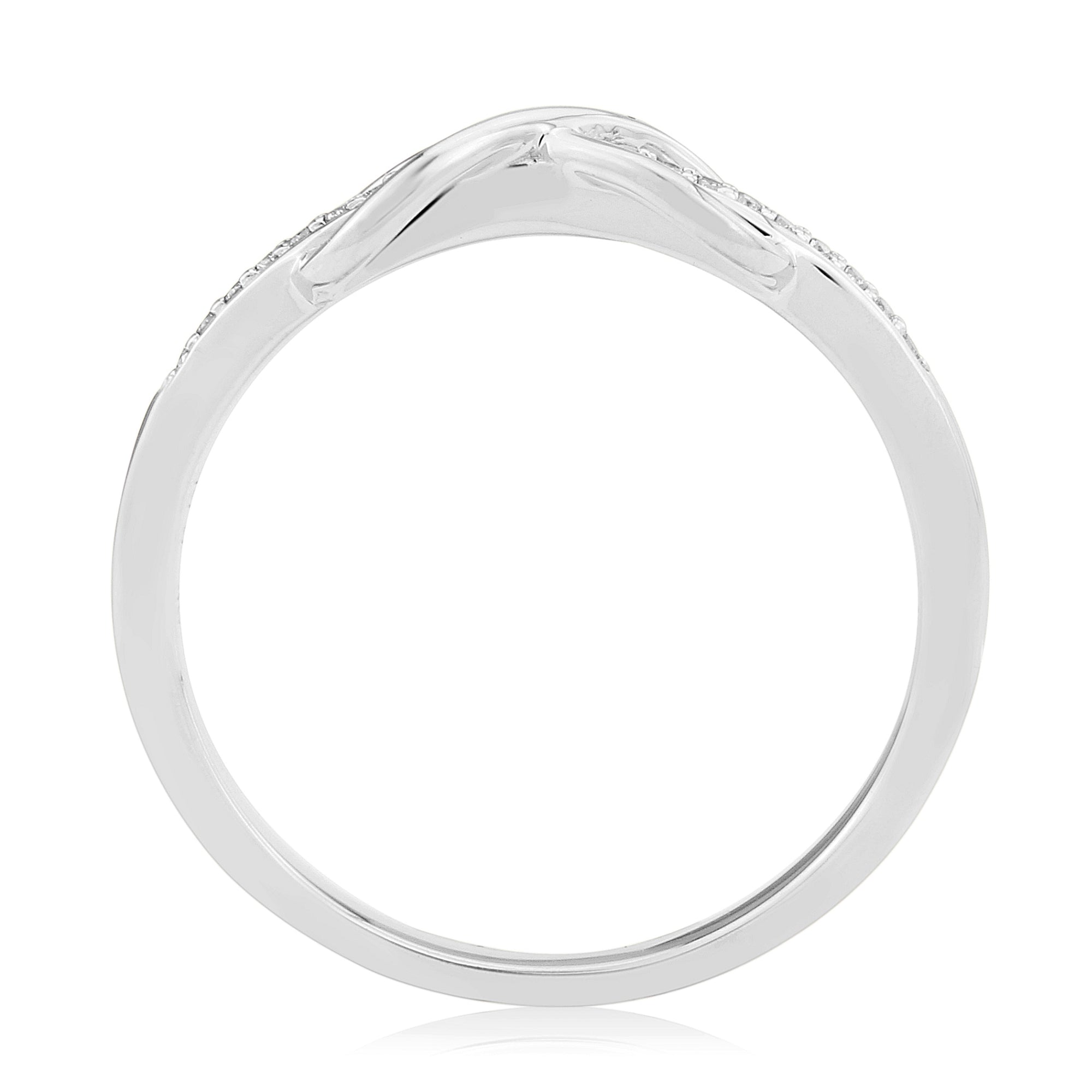 9ct white gold diamond set infinity ring 0.05ct