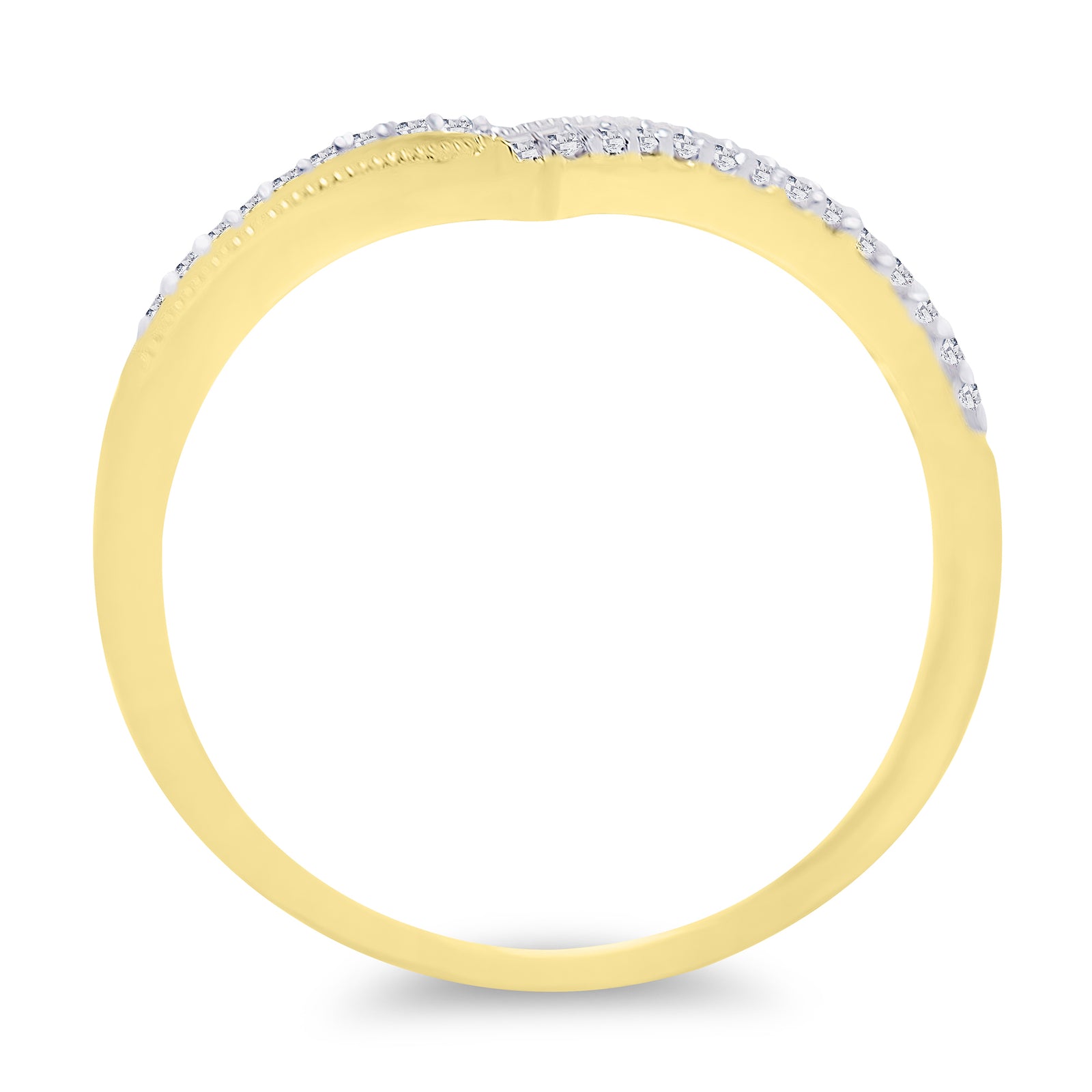 9ct gold diamond set wishbone ring 0.10ct