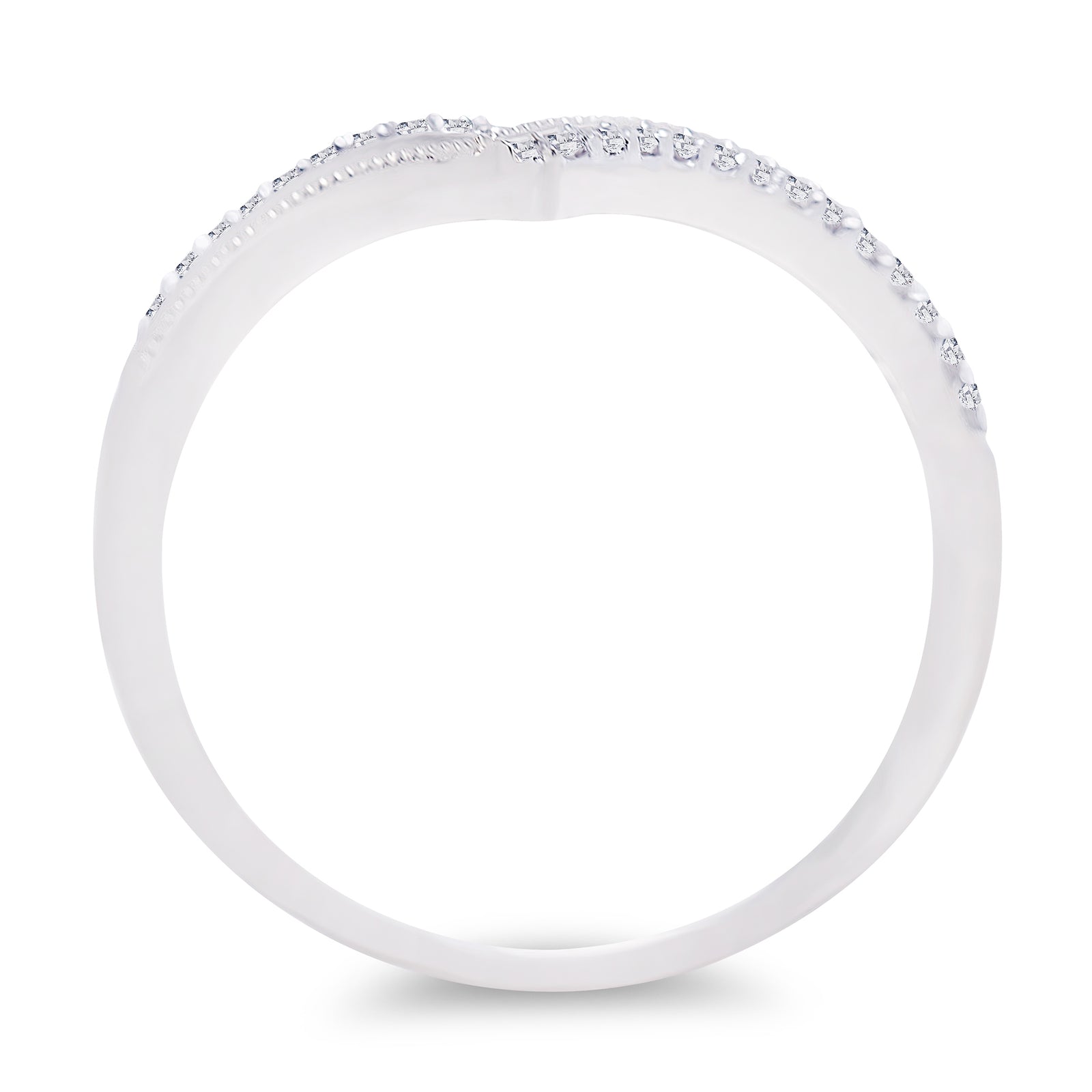 9ct white gold diamond set wishbone ring 0.10ct