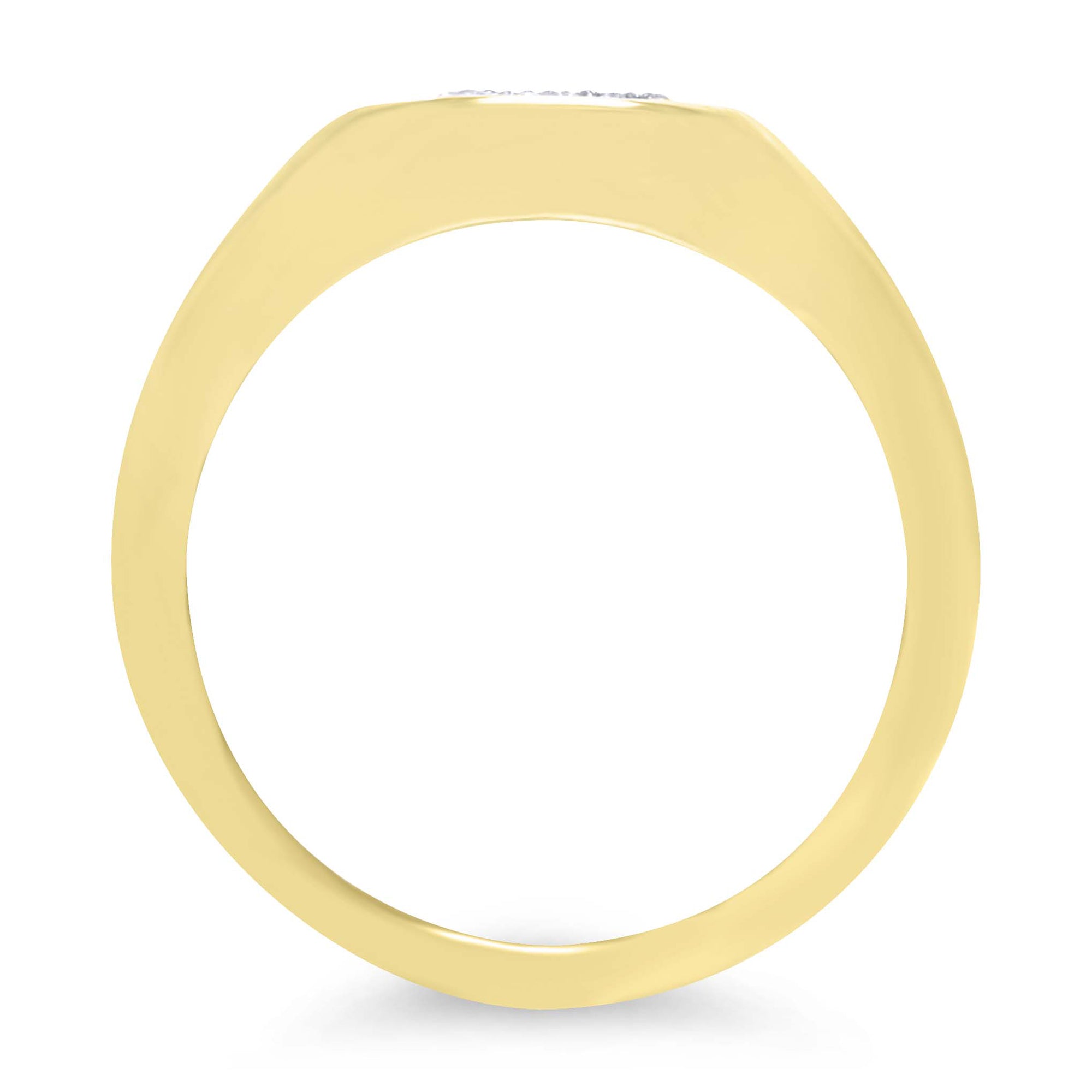 9ct gold round shape diamond set pinky ring 0.05ct