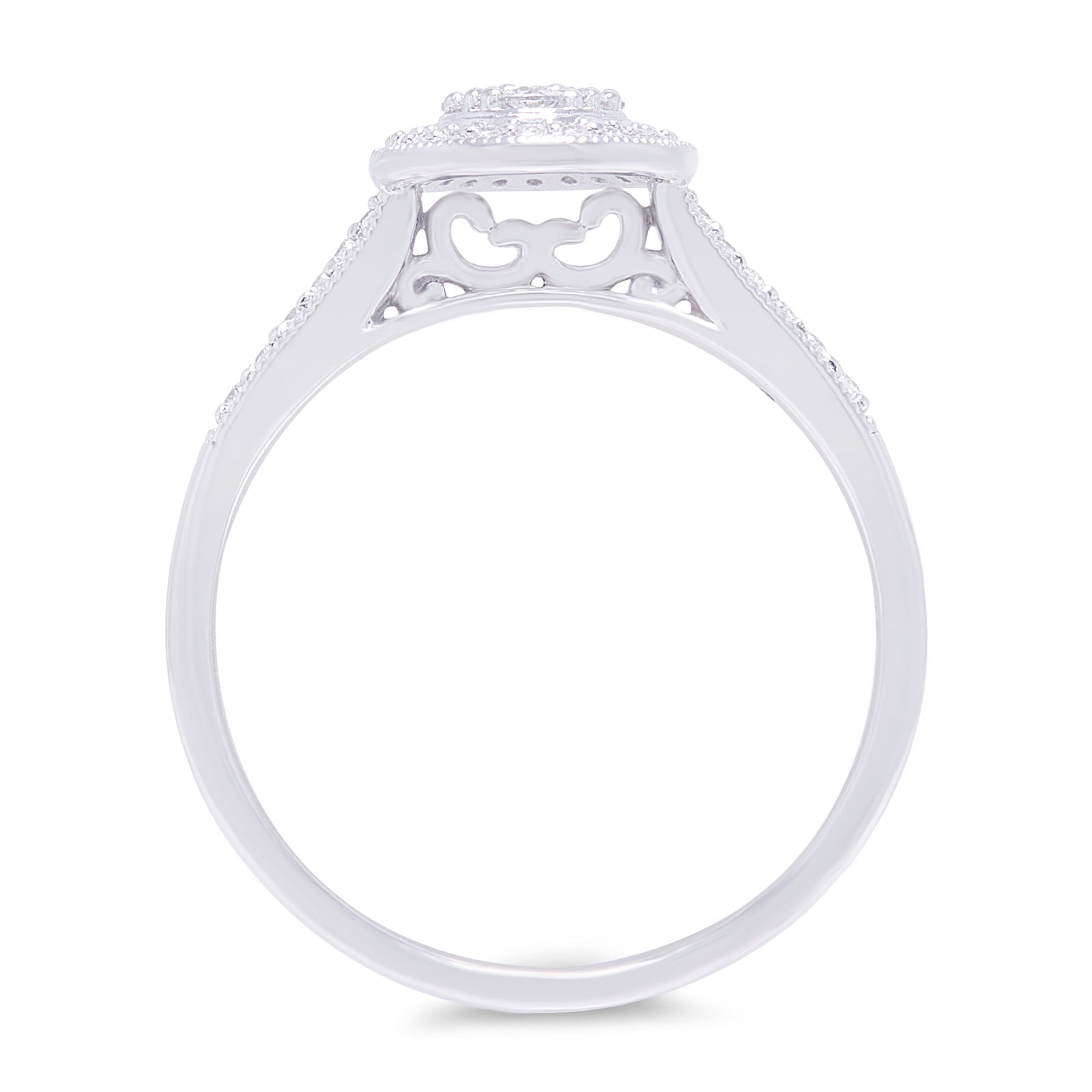 9ct white gold diamond cluster ring 0.26ct