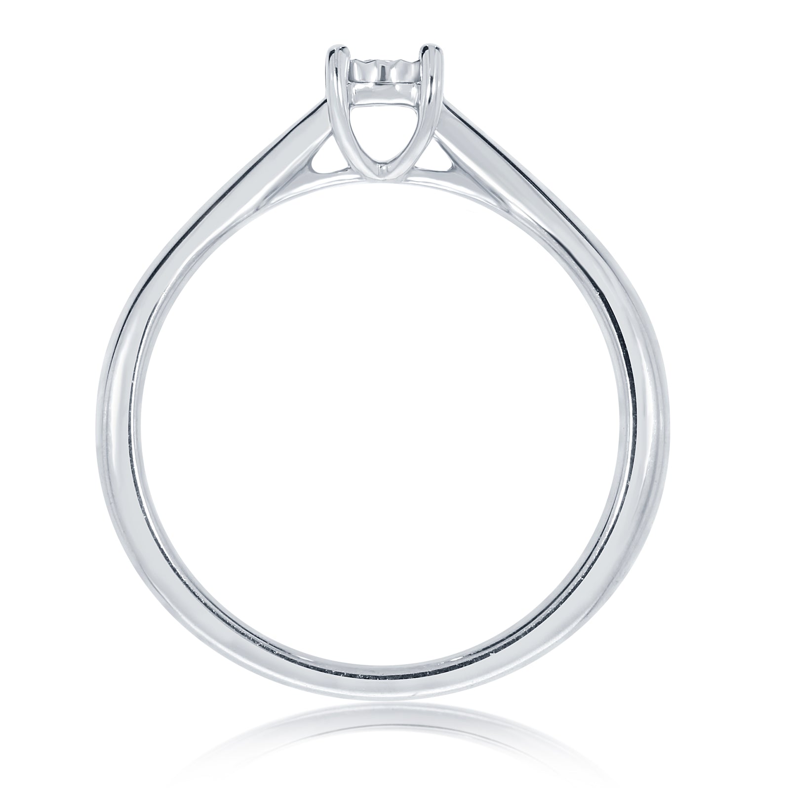9ct white gold single stone miracle plate diamond ring 0.05ct
