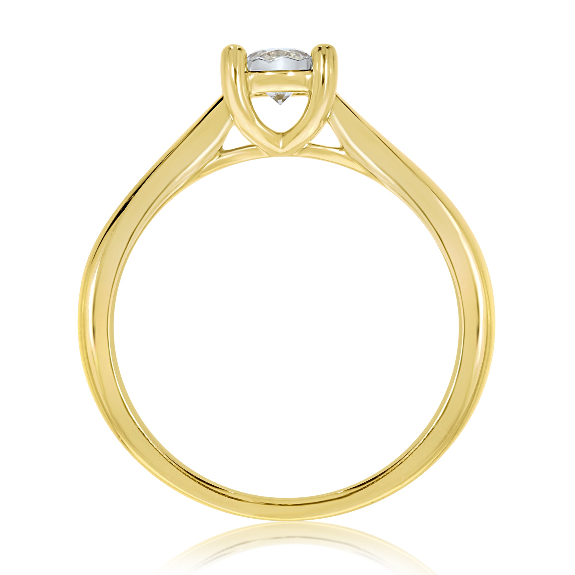 9ct gold single stone miracle plate diamond ring 0.33ct