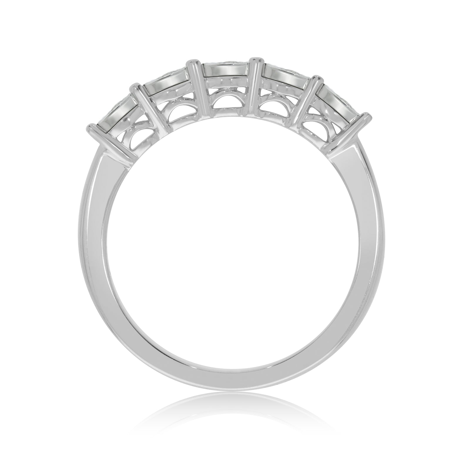 9ct white gold 5 stone miracle plate diamond ring 0.25ct