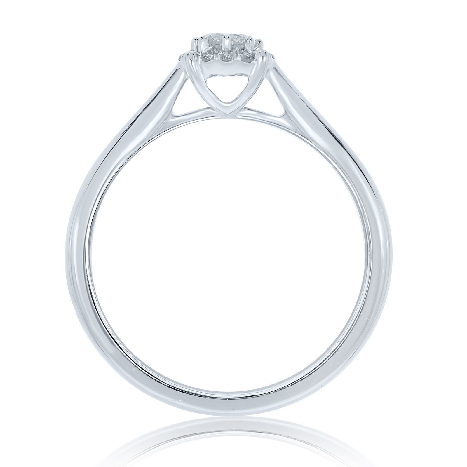 9ct white gold diamond cluster ring 0.30ct