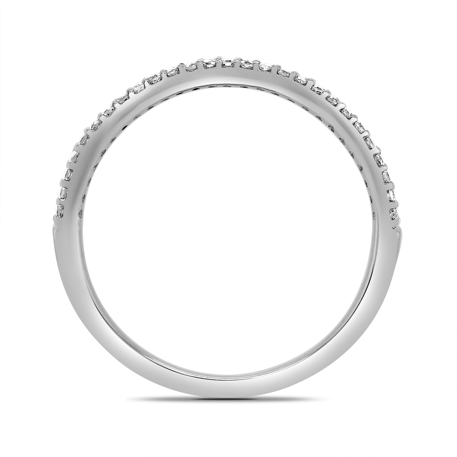 9ct white gold two row diamond set half eternity ring 0.15ct