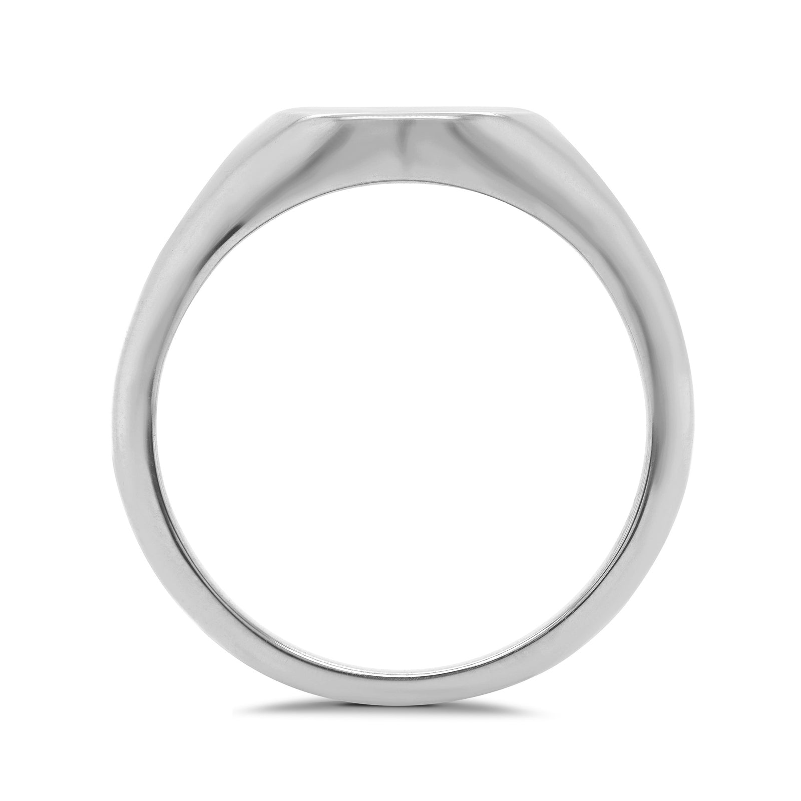 9ct white gold diamond set oval ladies signet ring 0.01ct