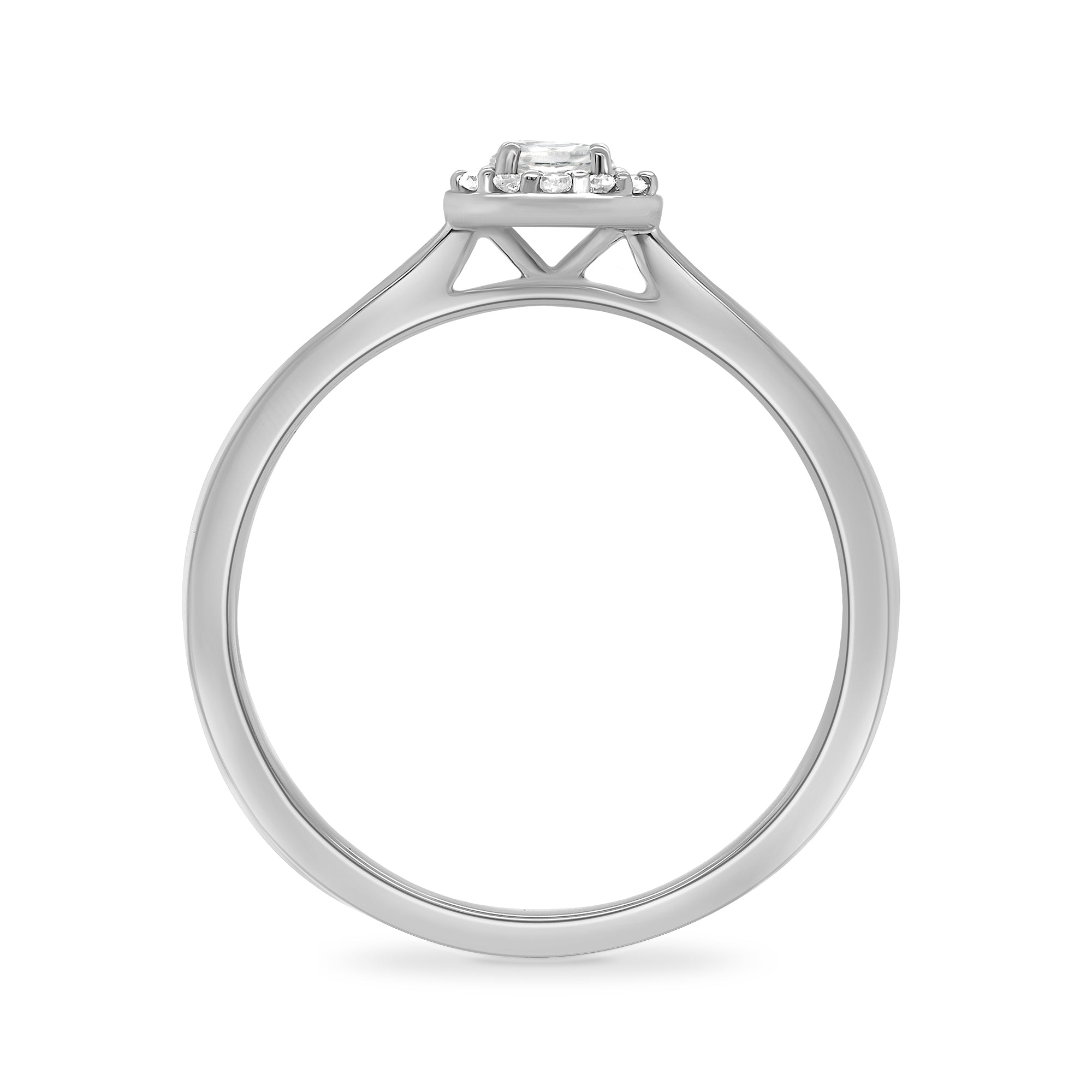 9ct white gold diamond set halo cluster ring 0.25ct