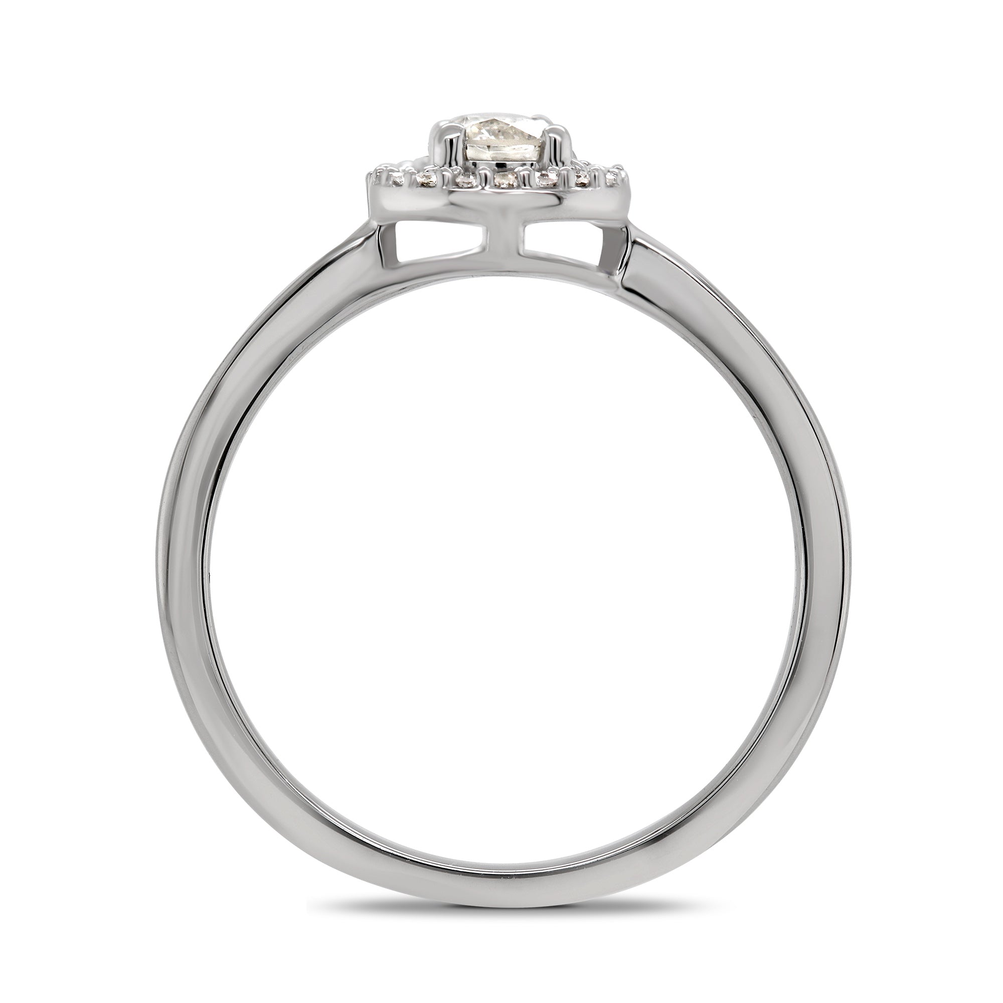 Platinum diamond halo cluster ring 0.25ct H/Si