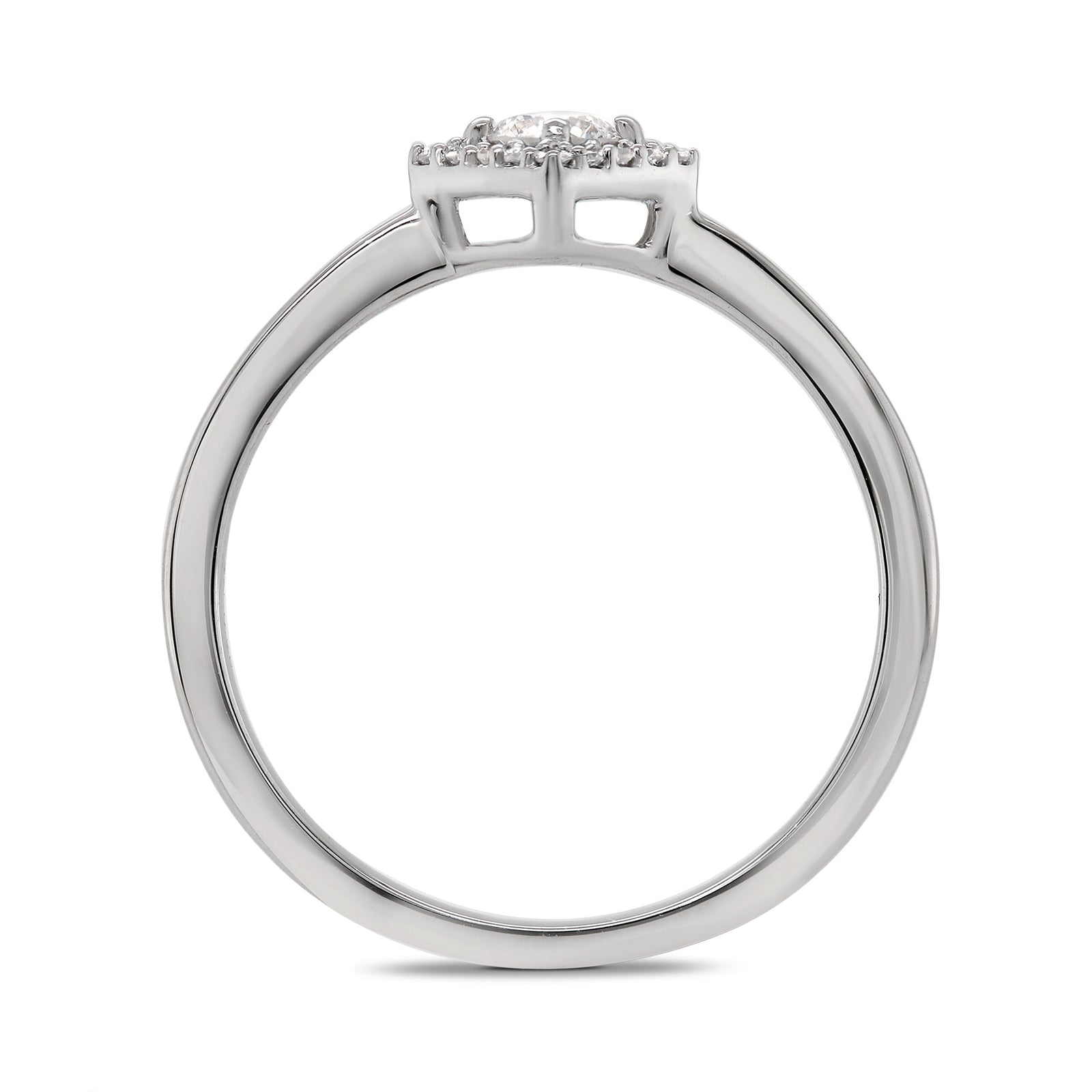 9ct white gold diamond set square shape halo cluster ring 0.25ct