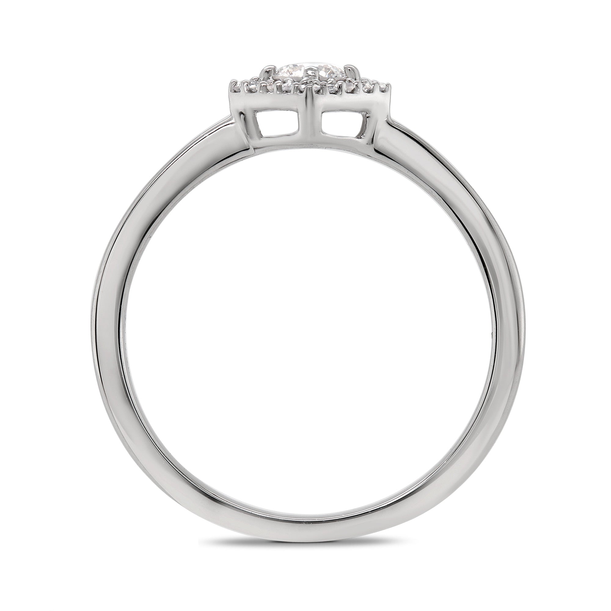 Platinum diamond halo cluster ring 0.25ct H/Si