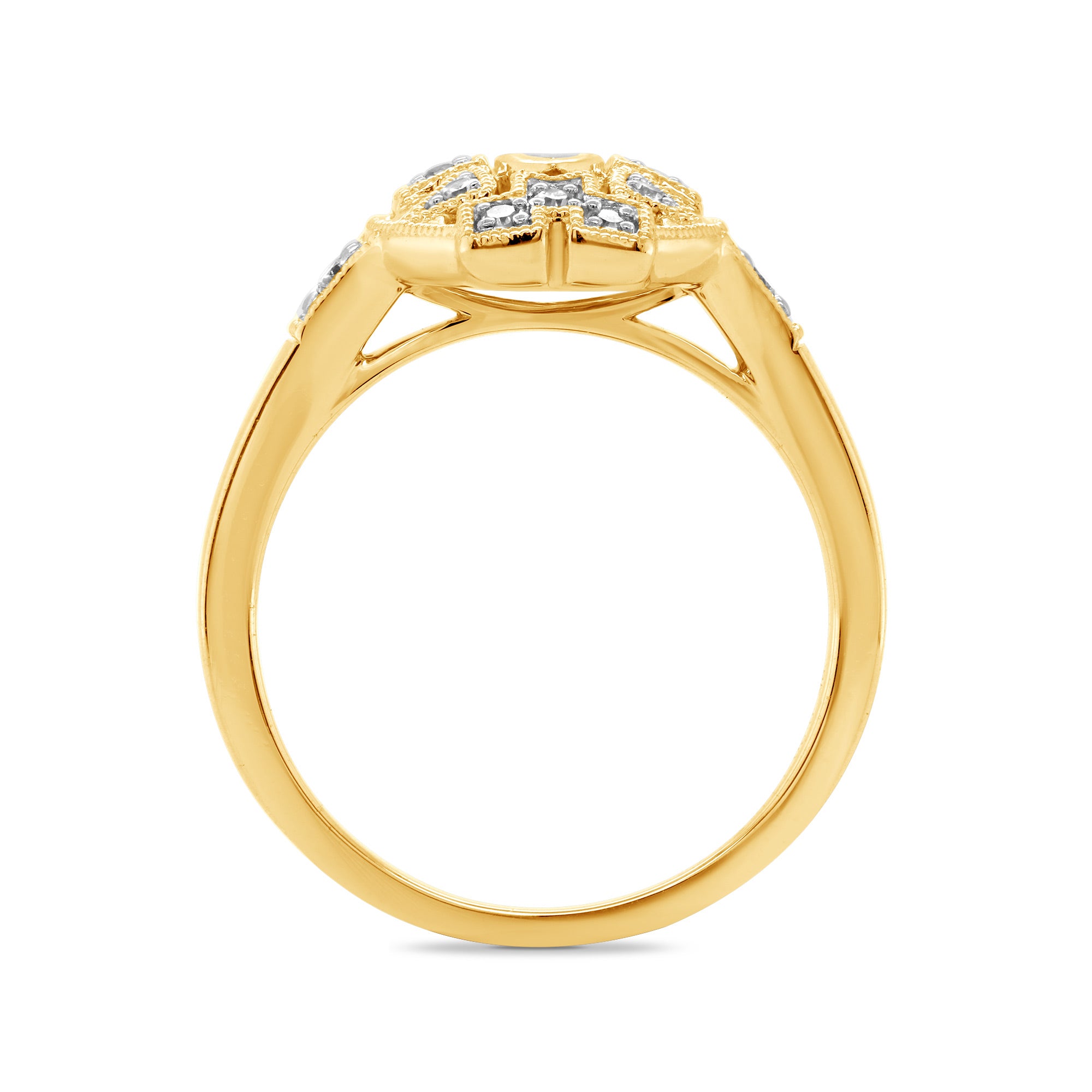 9ct gold art deco style diamond ring 0.20ct