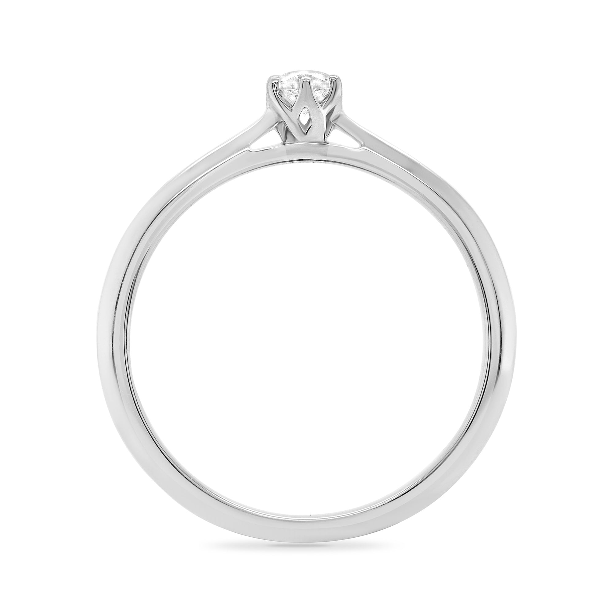 9ct white gold six claw single stone diamond ring 0.15ct