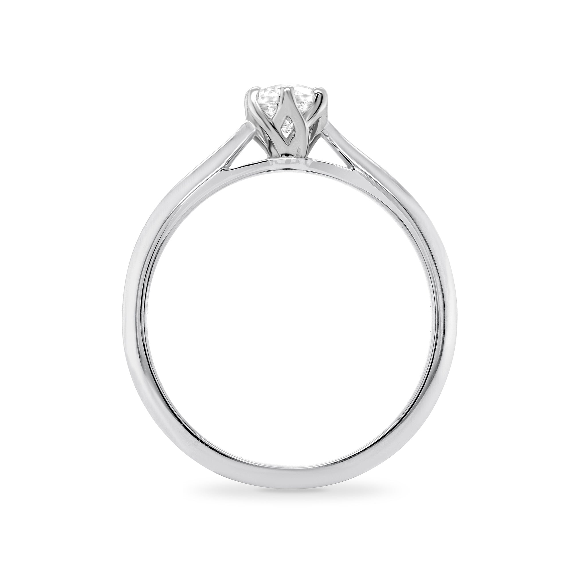 9ct white gold six claw single stone diamond ring 0.25ct