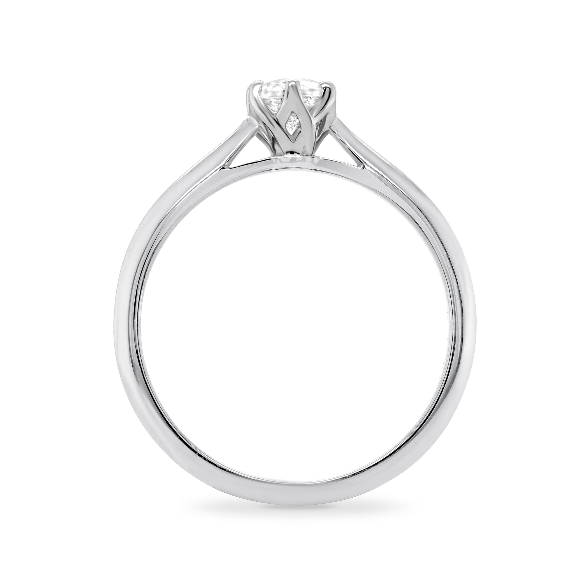 9ct white gold six claw single stone diamond ring 0.33ct