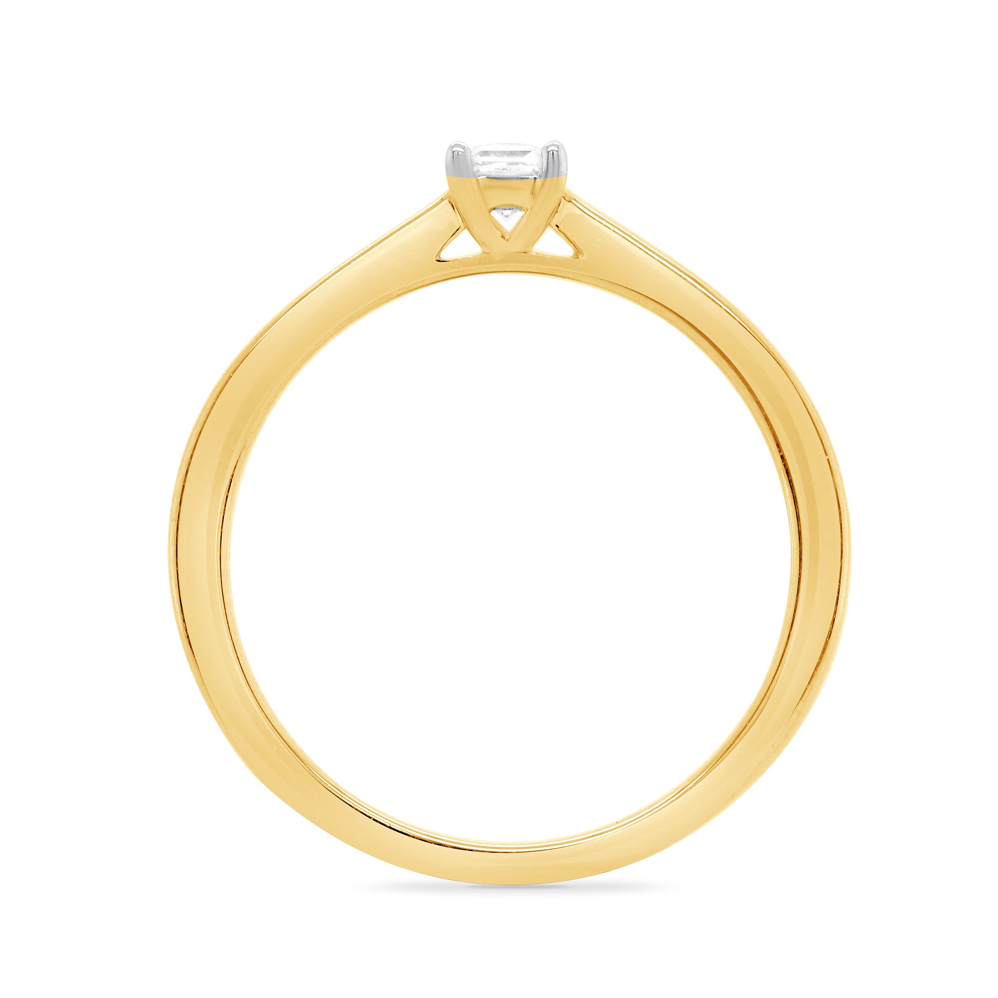 9ct gold princess cut single stone diamond ring 0.10ct