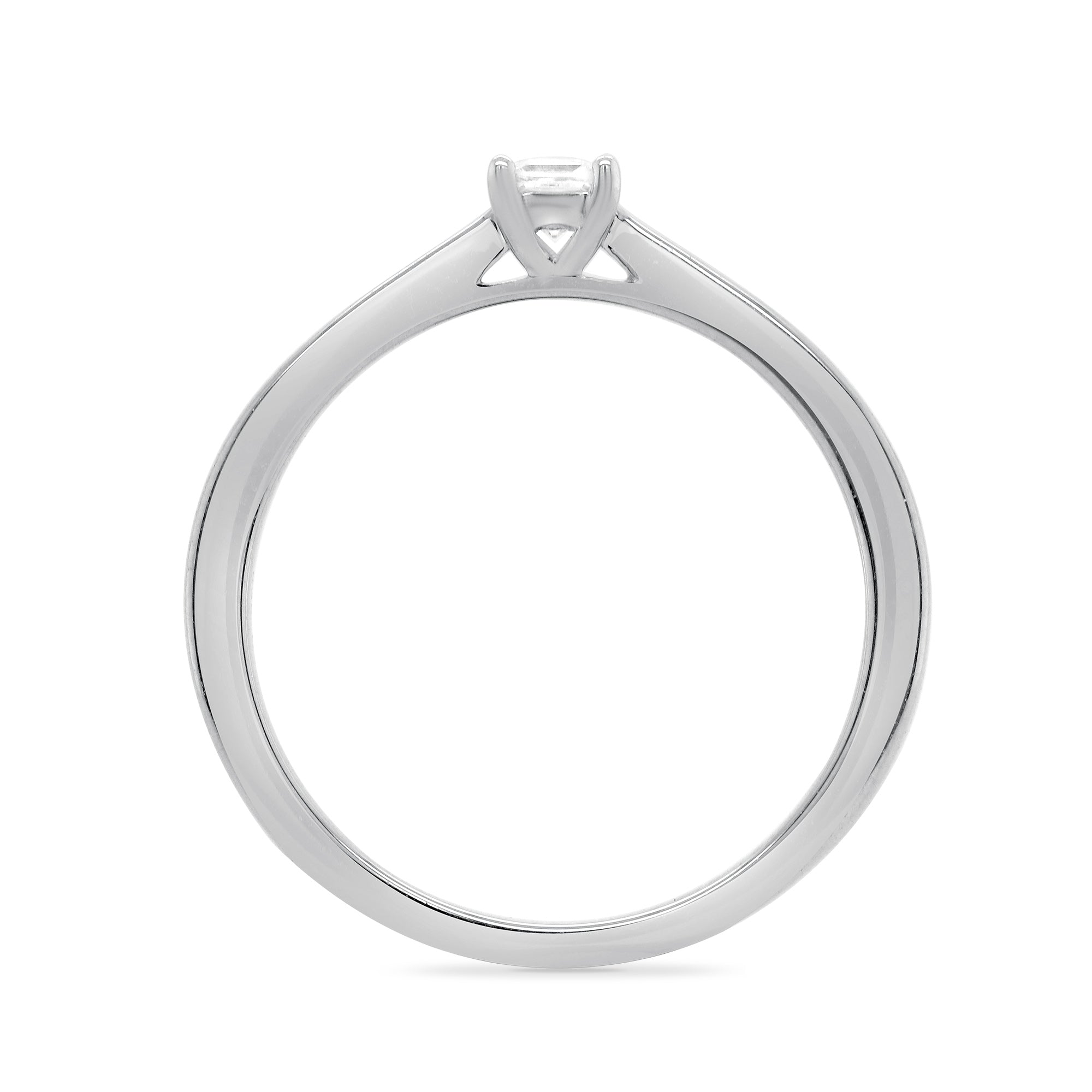 9ct white gold princess cut single stone diamond ring 0.10ct