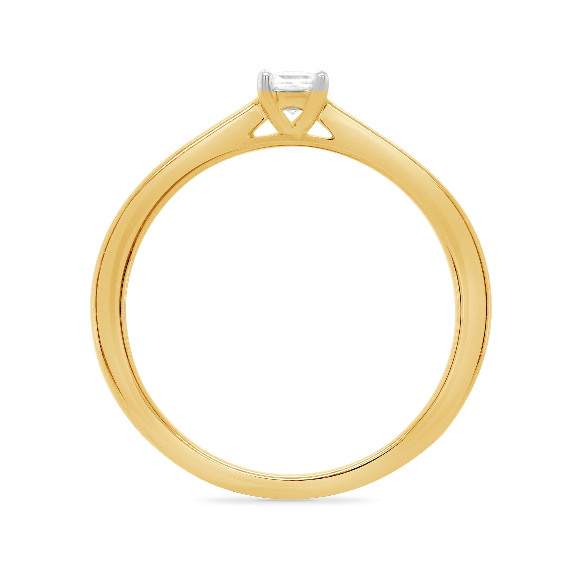 9ct gold princess cut single stone diamond ring 0.15ct