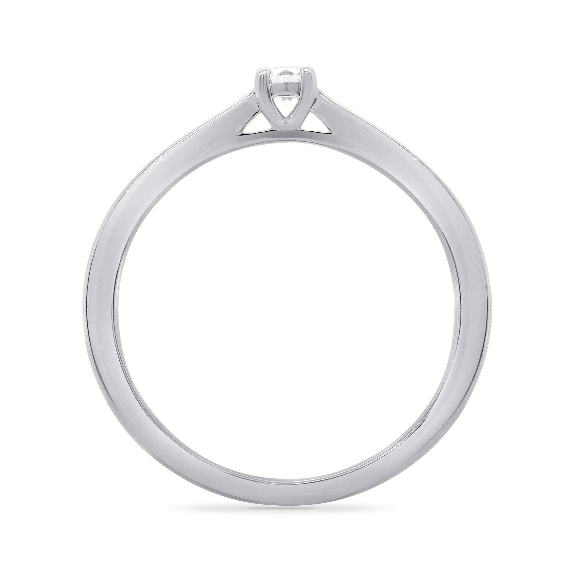 9ct white gold single stone diamond ring 0.10ct