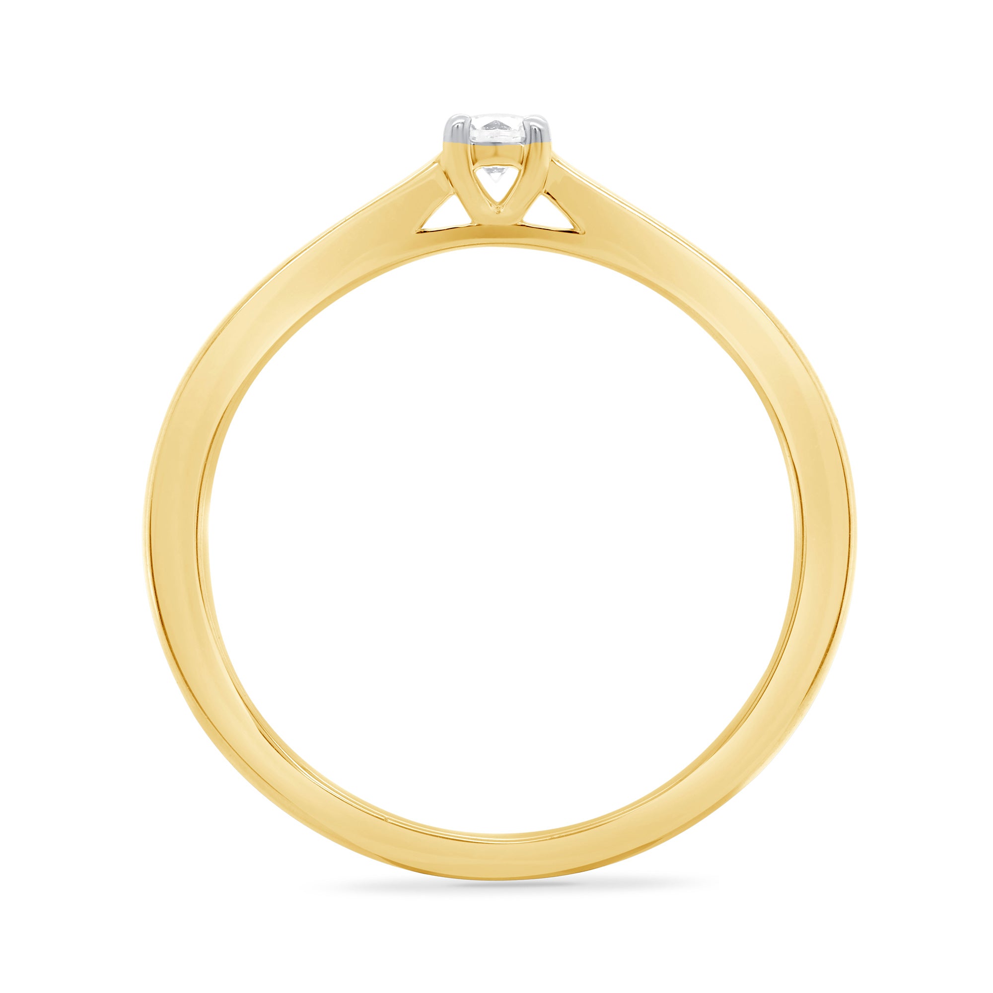 9ct gold single stone diamond ring 0.15ct